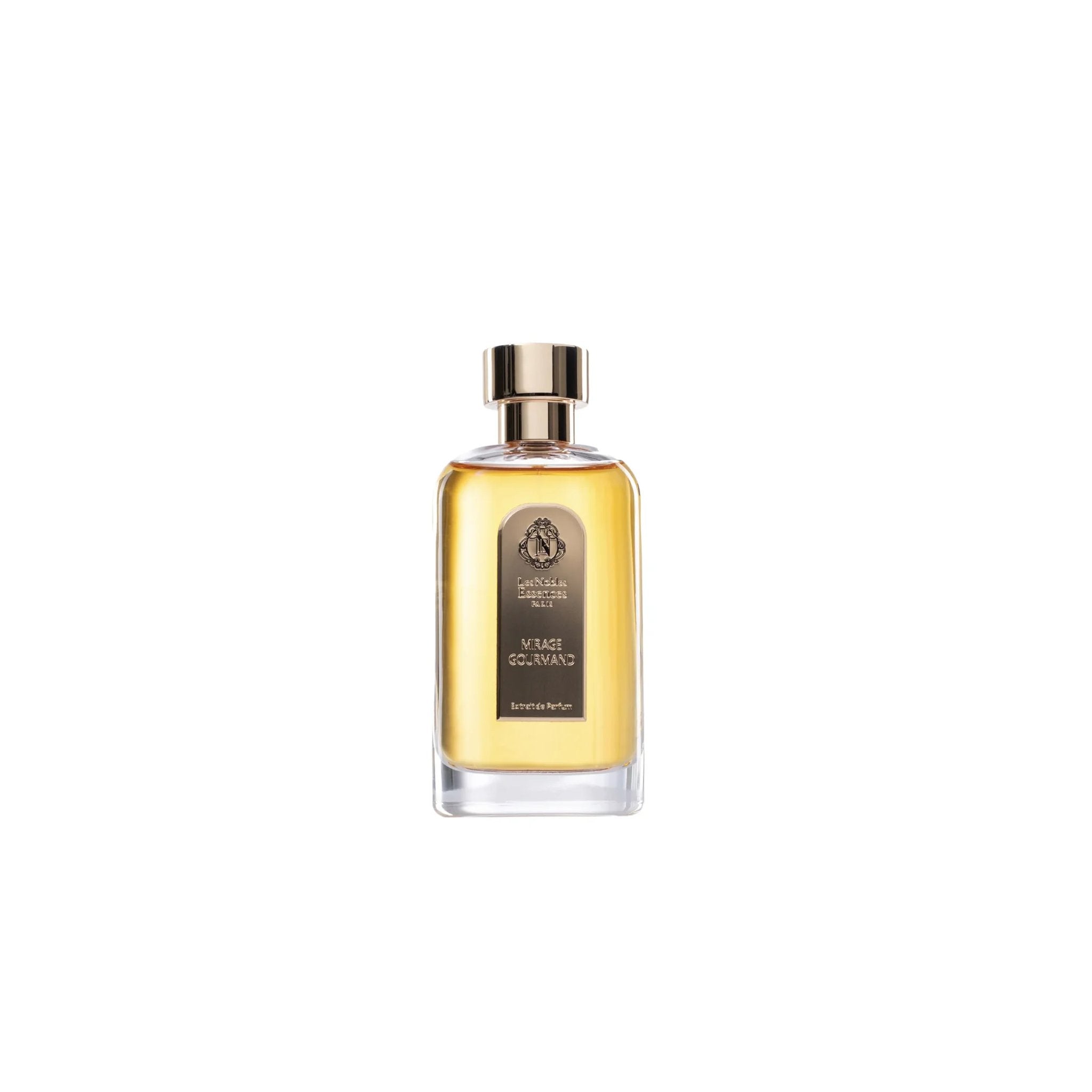 Flacon du parfum Mirage Gourmand de Les Nobles Essences sur fond blanc