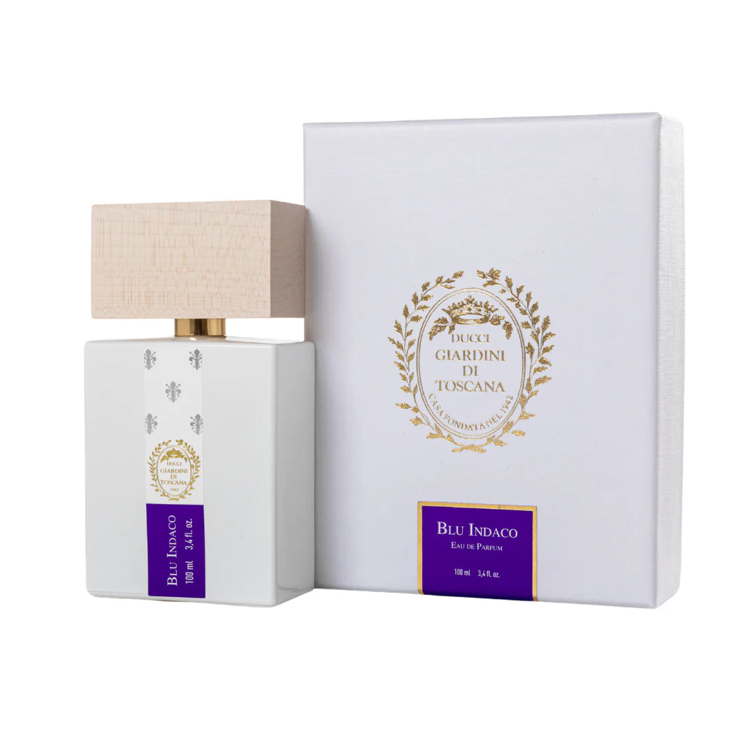 Flacon et coffret du parfum Blue Indaco Giardini di Toscana, eau de parfum unisexe 100ml