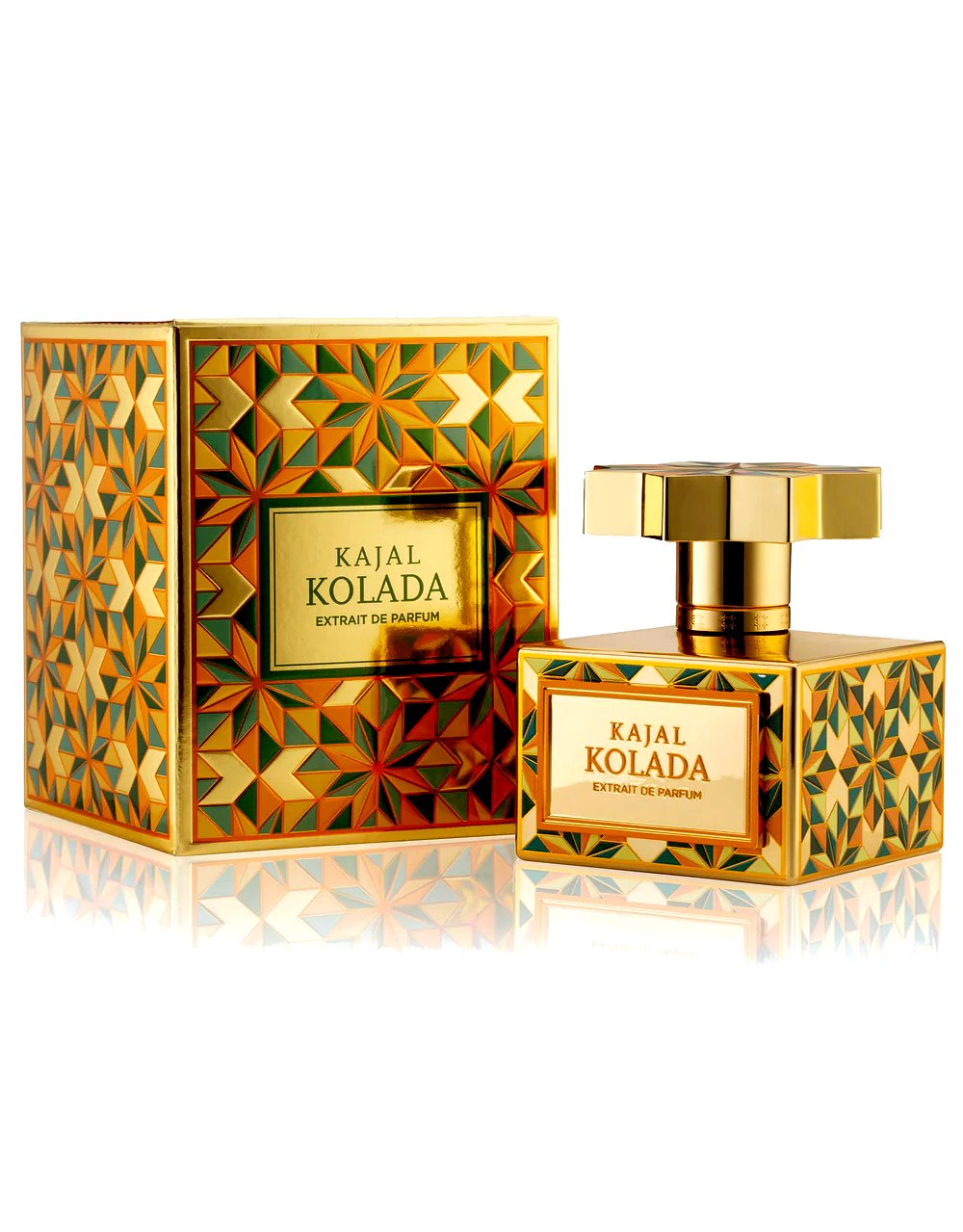 Parfum Kajal Kolada avec son coffret doré décoratif – Extrait de Parfum