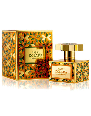Parfum Kajal Kolada avec son coffret doré décoratif – Extrait de Parfum